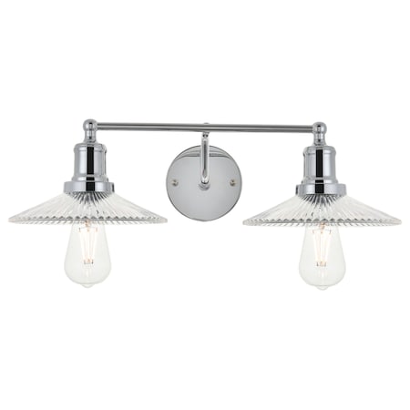 Living District Waltz 2 Light Chrome Wall Sconce
